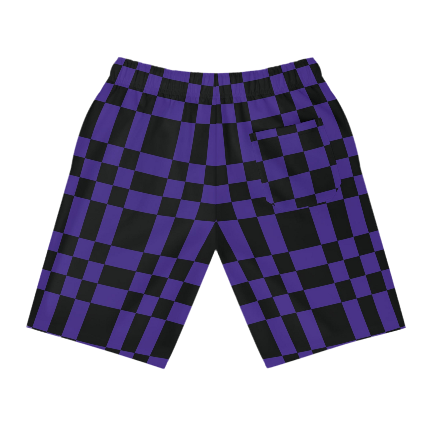 Black and purple checkered shorts